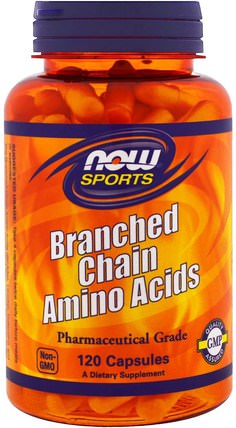 Sports, Branched Chain Amino Acids, 120 Capsules by Now Foods, 補充劑，氨基酸，bcaa（支鏈氨基酸） HK 香港