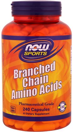 Sports, Branched Chain Amino Acids, 240 Capsules by Now Foods, 補充劑，氨基酸，bcaa（支鏈氨基酸） HK 香港