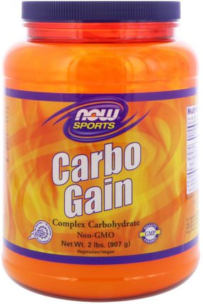 Sports, Carbo Gain, 2 lbs (907 g) by Now Foods, 運動，鍛煉，複合碳水化合物，體重增加 HK 香港