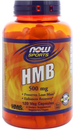 Sports, HMB, 500 mg, 120 Veg Capssules by Now Foods, 運動，運動，合成代謝補品，bmb-hydroxy-b methybutyrate HK 香港