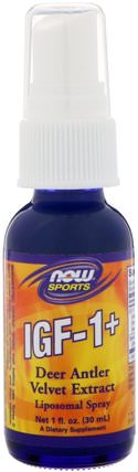 Sports, IGF-1+ Liposomal Spray, 1 fl oz (30 ml) by Now Foods, 補充劑，鹿鹿茸，igf（胰島素樣生長因子） HK 香港