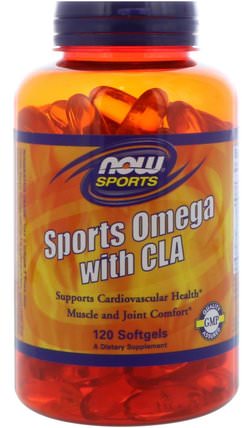 Sports Omega with CLA, 120 Softgels by Now Foods, 減肥，飲食，cla（共軛亞油酸），cla，健康，骨骼，骨質疏鬆症，關節健康 HK 香港