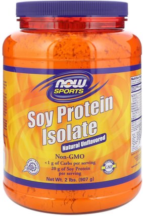 Sports, Soy Protein Isolate, Natural Unflavored, 2 lbs (907 g) by Now Foods, 補充劑，豆製品，大豆蛋白 HK 香港