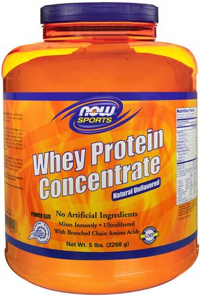 Sports, Whey Protein Concentrate, Natural Unflavored, 5 lbs (2268 g) by Now Foods, 補充劑，乳清蛋白 HK 香港
