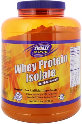 Sports, Whey Protein Isolate, Dutch Chocolate, 5 lbs (2268 g) by Now Foods, 補充劑，乳清蛋白 HK 香港