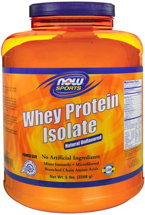 Sports, Whey Protein Isolate, Natural Unflavored, 5 lbs (2268 g) by Now Foods, 補充劑，乳清蛋白 HK 香港