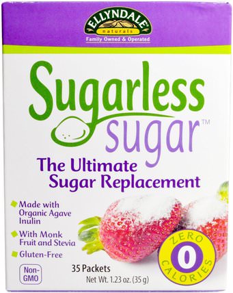 Ellyndale Naturals, Sugarless Sugar, 35 Packets, 1.23 oz (35 g) by Now Foods, 食物，甜味劑，甜葉菊包，無糖糖 HK 香港