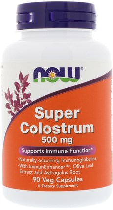 Super Colostrum, 500 mg, 90 Veg Capsules by Now Foods, 補品，牛製品，初乳 HK 香港