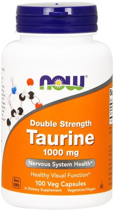 Taurine, Double Strength, 1.000 mg, 100 Veg Capsules by Now Foods, 補充劑，氨基酸，牛磺酸 HK 香港