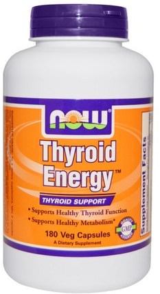 Thyroid Energy, 180 Veg Capsules by Now Foods, 健康，甲狀腺，補品，礦物質，碘 HK 香港
