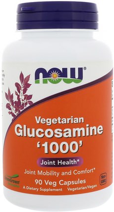 Vegetarian Glucosamine 1000, 90 Veg Capsules by Now Foods, 補充劑，氨基葡萄糖軟骨素 HK 香港