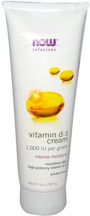 Vitamin D-3 Cream, 4 fl oz (118 ml) by Now Foods, 沐浴，美容，潤膚露，維生素c HK 香港