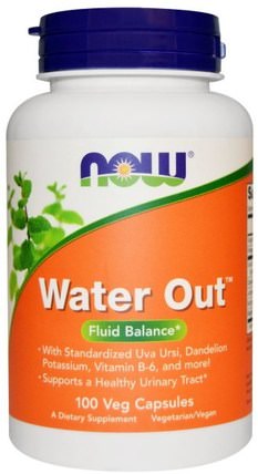 Water Out, Fluid Balance, 100 Veggie Caps by Now Foods, 補充劑，利尿劑水丸 HK 香港
