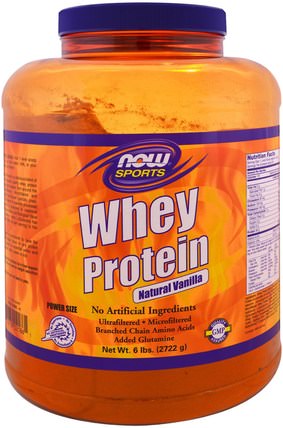 Whey Protein, Natural Vanilla, 6 lbs (2722 g) by Now Foods, 運動，補品，乳清蛋白 HK 香港
