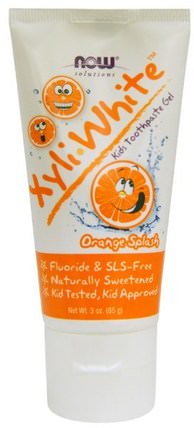 Solutions, XyliWhite, Kids Toothpaste Gel, Orange Splash, 3 oz (85 g) by Now Foods, 沐浴，美容，口腔牙齒護理，木糖醇口腔護理，牙膏 HK 香港