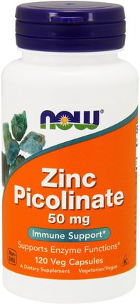 Zinc Picolinate, 50 mg, 120 Veg Capsules by Now Foods, 補品，礦物質，鋅 HK 香港