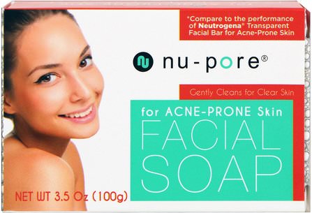 Facial Soap, for Acne-Prone Skin, 3.5 oz (100 g) by Nu-Pore, 美容，粉刺外用產品 HK 香港