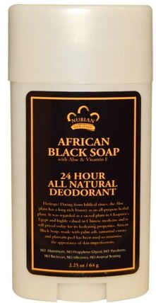 24 Hour All Natural Deodorant, African Black Soap with Aloe & Vitamin E, 2.25 oz (64 g) by Nubian Heritage, 洗澡，美容，除臭劑 HK 香港