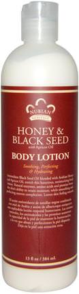 Body Lotion, Honey & Black Seed, 13 fl oz (384 ml) by Nubian Heritage, 洗澡，美容，潤膚露 HK 香港