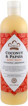 Body Wash, Coconut & Papaya, 13 fl oz (384 ml) by Nubian Heritage, 洗澡，美容，沐浴露 HK 香港