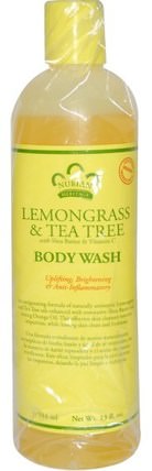 Body Wash, Lemongrass & Tea Tree, 13 fl oz (384 ml) by Nubian Heritage, 洗澡，美容，沐浴露 HK 香港