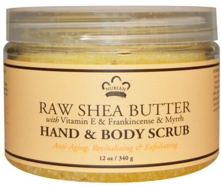 Hand & Body Scrub, Raw Shea Butter, 12 oz (340 g) by Nubian Heritage, 洗澡，美容，身體磨砂，肥皂，手部磨砂 HK 香港