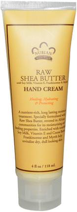 Hand Cream, Raw Shea Butter, 4 fl oz (118 ml) by Nubian Heritage, 洗澡，美容，護手霜 HK 香港