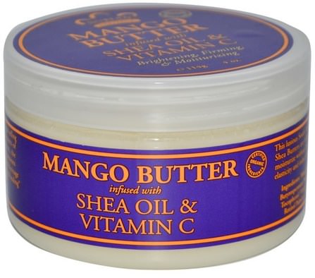Mango Butter Infused with Shea Oil & Vitamin C, 4 oz (114 g) by Nubian Heritage, 洗澡，美容，乳木果油 HK 香港