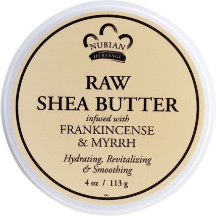 Raw Shea Butter, Infused with Frankincense & Myrrh, 4 oz (113 g) by Nubian Heritage, 健康，皮膚，妊娠紋疤痕，沐浴，美容，乳木果油 HK 香港