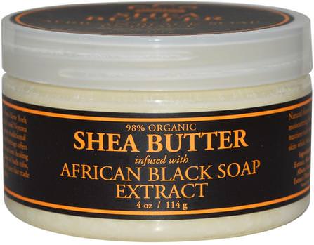 Shea Butter, Infused with African Black Soap Extract, 4 oz (114 g) by Nubian Heritage, 洗澡，美容，乳木果油 HK 香港