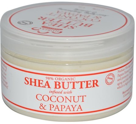 Shea Butter, Infused With Coconut & Papaya, 4 oz (114 g) by Nubian Heritage, 洗澡，美容，乳木果油 HK 香港