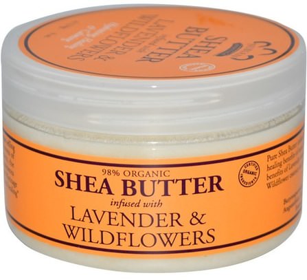Shea Butter, Infused with Lavender & Wildflowers, 4 oz (114 g) by Nubian Heritage, 洗澡，美容，乳木果油 HK 香港