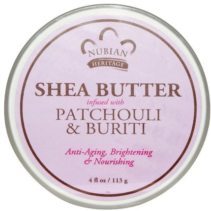Shea Butter, Infused with Patchouli & Buriti, 4 fl oz (113 g) by Nubian Heritage, 洗澡，美容，乳木果油 HK 香港