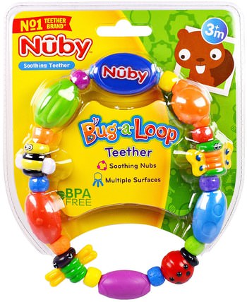 Soothing Teether, Bug-a-Loop, 3 + Months, 1 Soothing Teether by Nuby, 兒童健康，兒童玩具，出牙玩具 HK 香港