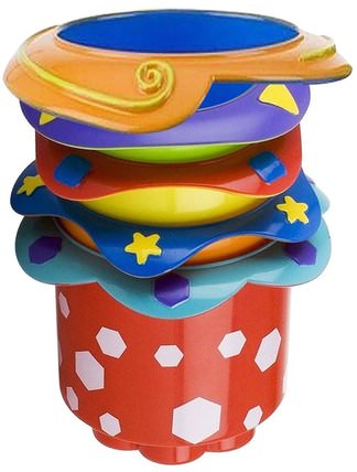 Splish Splash Stacking Cups, 9 + Months, 5 Cups by Nuby, 兒童健康，兒童玩具，洗澡玩具 HK 香港