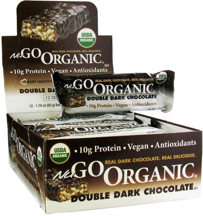 Organic Protein Bars, Double Dark Chocolate, 12 Bars, 1.76 oz (50 g) Each by NuGo Nutrition, 運動，蛋白質棒 HK 香港