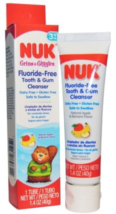 Fluoride-Free Tooth & Gum Cleanser, Apple & Banana, 1.4 oz (40 g) by NUK, 洗澡，美容，牙膏，兒童和嬰兒牙膏 HK 香港