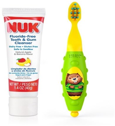 Grins & Giggles Toddler Toothbrush Set, 12+ Months, 1 Cleanser & 1 Brush by NUK, 洗澡，美容，牙膏，兒童和嬰兒牙膏 HK 香港