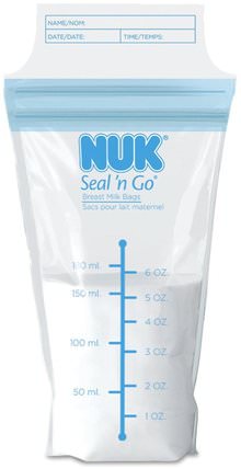 Seal n Go, Breast Milk Bags, 100 Pre-Sterilized Storage Bags, 6 oz (180 ml) Each by NUK, 兒童健康，嬰兒餵養，母乳喂養，兒童食品 HK 香港