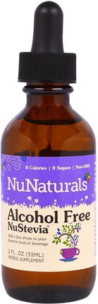 Alcohol Free NuStevia, 2 fl oz (59 ml) by NuNaturals, 食物，甜味劑，甜葉菊 HK 香港