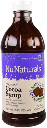 NuStevia Cocoa Syrup, 16 fl oz (.47 l) by NuNaturals, 食物，甜味劑 HK 香港