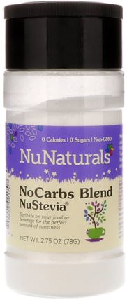 NuStevia, NoCarbs Blend, 2.75 oz (78 g) by NuNaturals, 食物，甜味劑，甜葉菊 HK 香港