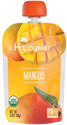 Organic Baby Food, Stage 1, Clearly Crafted, Mangos, 4 + Months, 3.5 oz (99 g) by Nurture (Happy Baby), 兒童健康，兒童食品 HK 香港