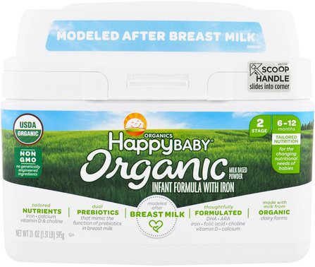 Organics Happy Baby, Infant Formula With Iron, Stage 2, 6-12 Months, 21 oz (595 g) by Nurture (Happy Baby), 兒童健康，嬰兒配方奶粉和奶粉，有機配方 HK 香港