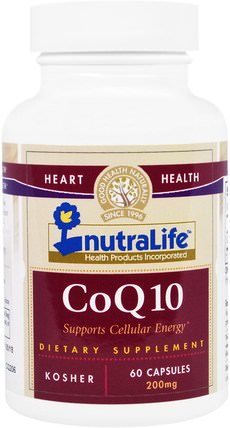 CoQ10, 200 mg, 60 Capsules by NutraLife, 補充劑，輔酶q10，coq10 200毫克 HK 香港