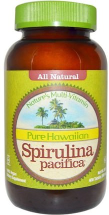 Pure Hawaiian Spirulina Pacifica, Natures Multi-Vitamin, 500 mg, 400 Tablets by Nutrex Hawaii, 補充劑，螺旋藻 HK 香港
