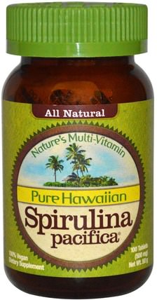 Pure Hawaiian Spirulina Pacifica, Natures Multi-Vitamin, 500 mg, 100 Tablets by Nutrex Hawaii, 補充劑，螺旋藻 HK 香港