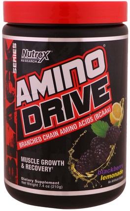 Amino Drive, Blackberry Lemonade, 7.4 oz (210 g) by Nutrex Research Labs, 運動，氨基酸 HK 香港