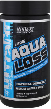 Aqualoss, Maximum Strength Water Loss, 80 Capsules by Nutrex Research Labs, 減肥，飲食，補品 HK 香港
