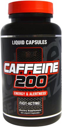 Caffeine 200, Energy & Alertness, 60 Liquid Capsules by Nutrex Research Labs, 健康，精力 HK 香港